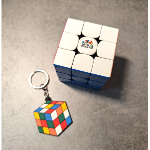 Cube Pattern PVC Soft Rubber Keychain