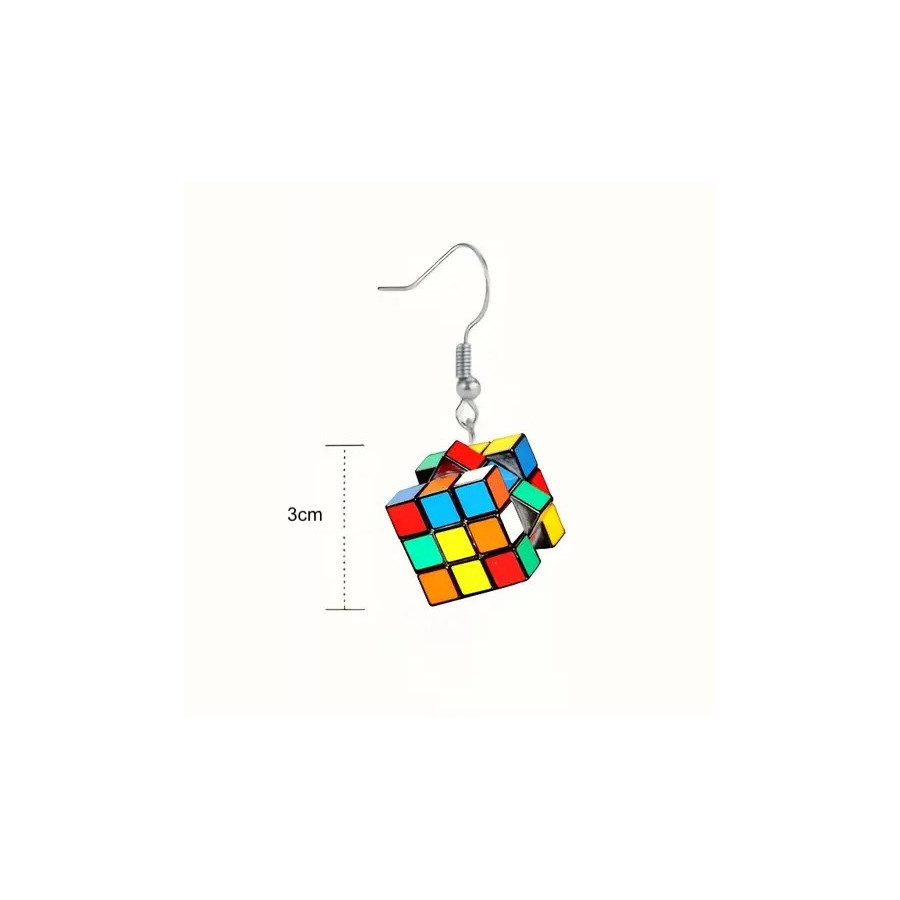 Boucles Oreilles 2D cube 3x3