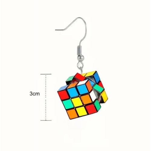 Colorful Flat Cube Earrings