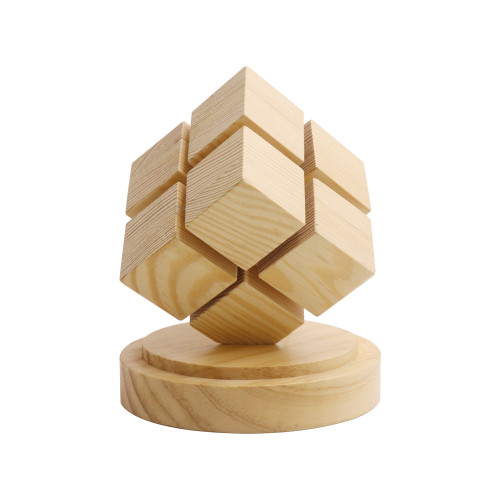 Lampe Cube 2x2 en Bois – Éclairage LED