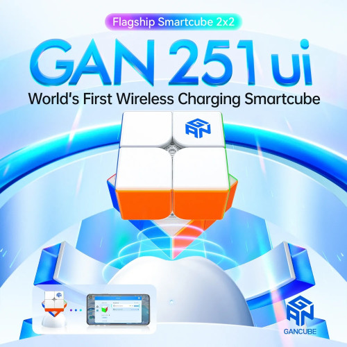 GAN 251 UI 2x2 Smart Cube Magnetic, Ball-Core, UV Bluetooth