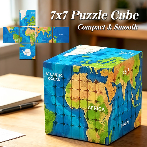 Cube 7x7 carte du monde