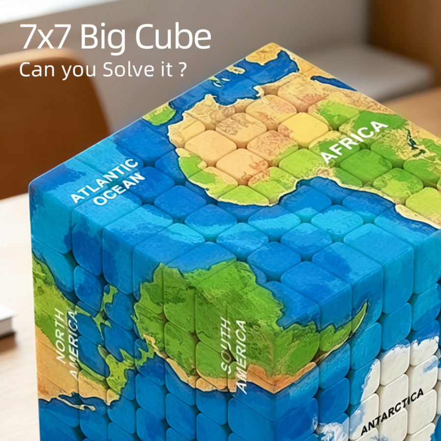 Cube 7x7 carte du monde