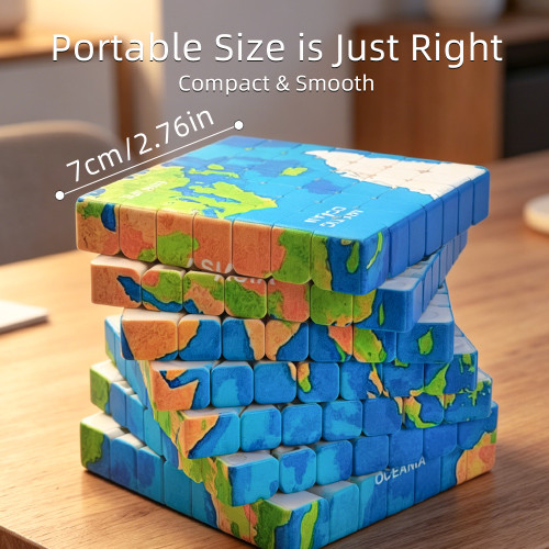 Cube 7x7 carte du monde