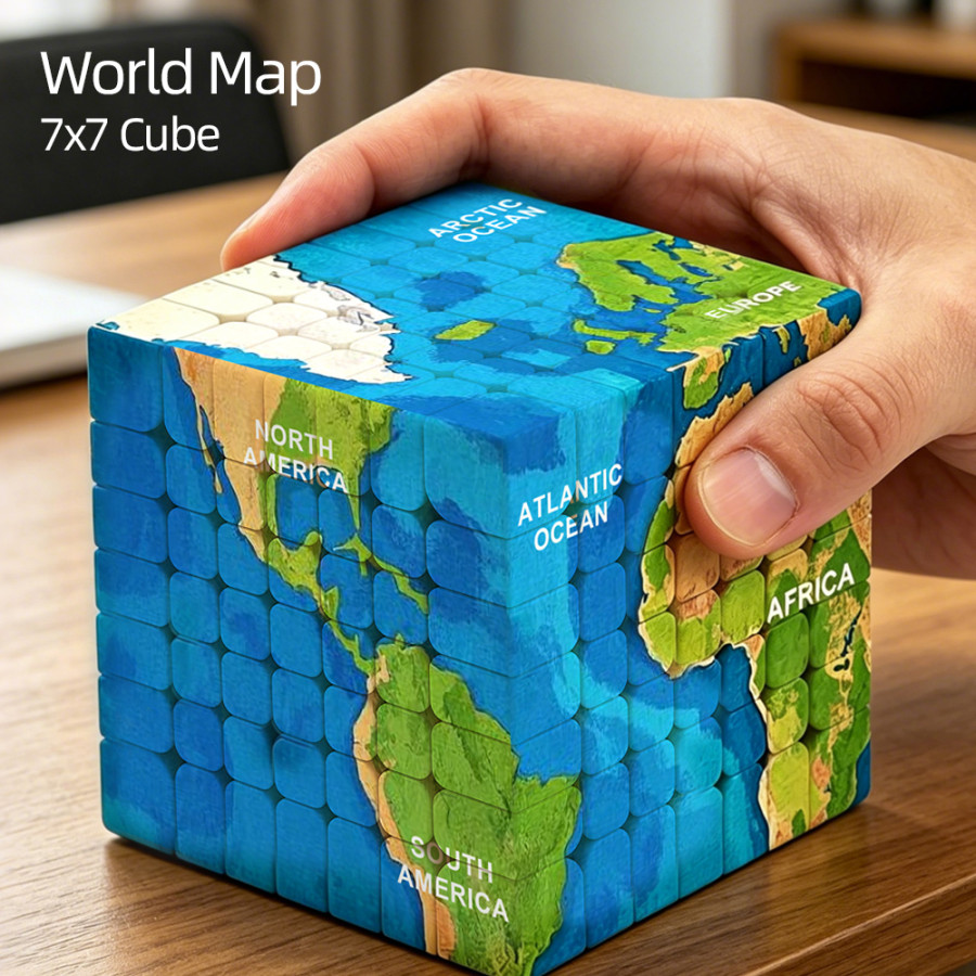 Cube 7x7 carte du monde