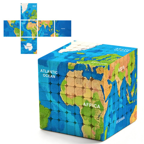 Cube 7x7 carte du monde