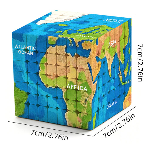 Cube 7x7 carte du monde