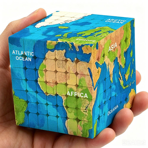 Cube 7x7 carte du monde