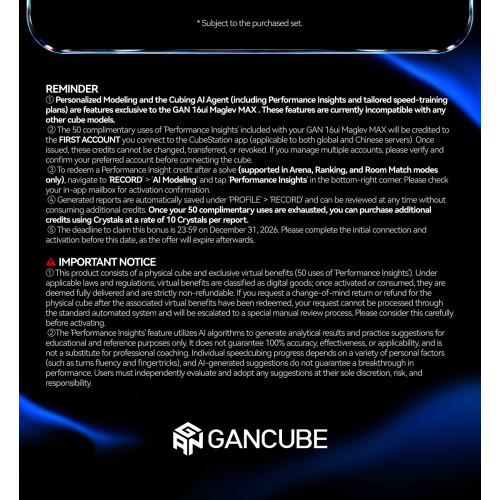 GAN16 UI Maglev Max UV Smart cube