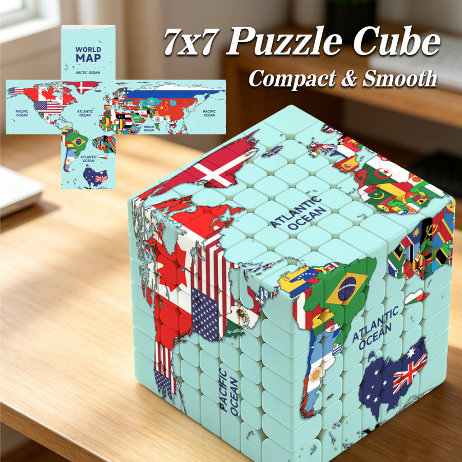 7x7 World Map & Flags Cube