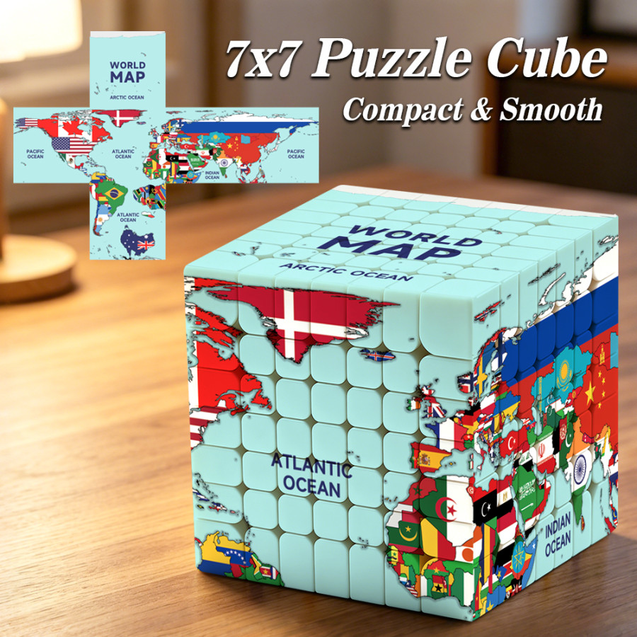 7x7 World Map & Flags Cube