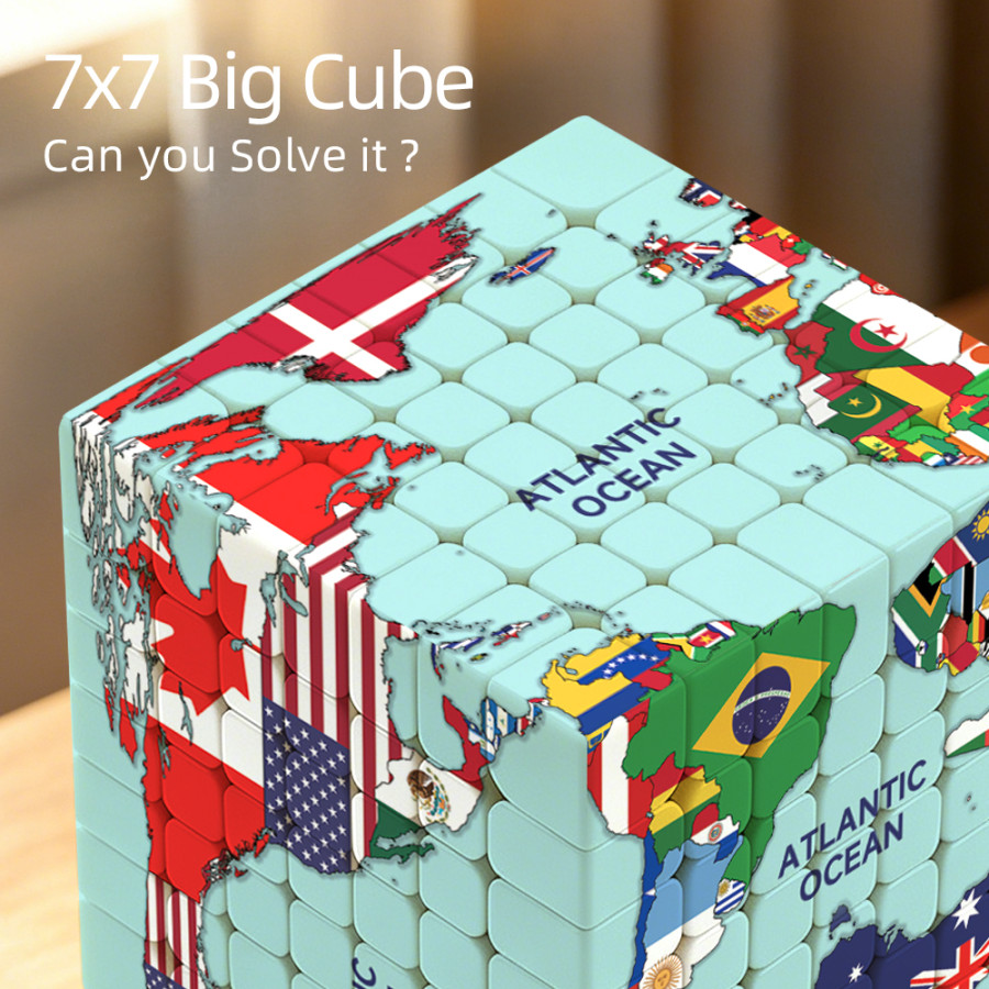 7x7 World Map & Flags Cube