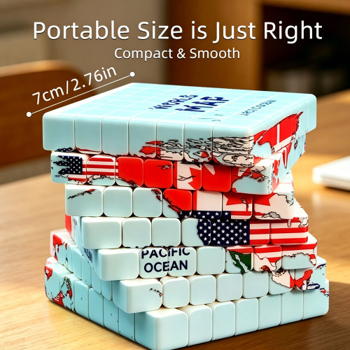 7x7 World Map & Flags Cube
