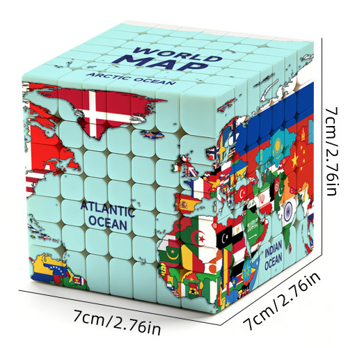 7x7 World Map & Flags Cube