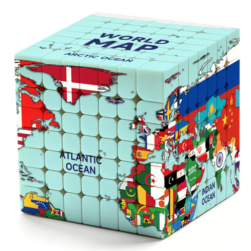 Cube 7x7 Carte du Monde drapeaux