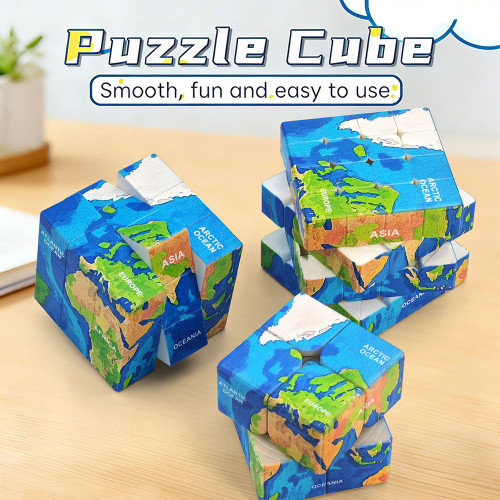 Cubo con mapa del mundo 2x2