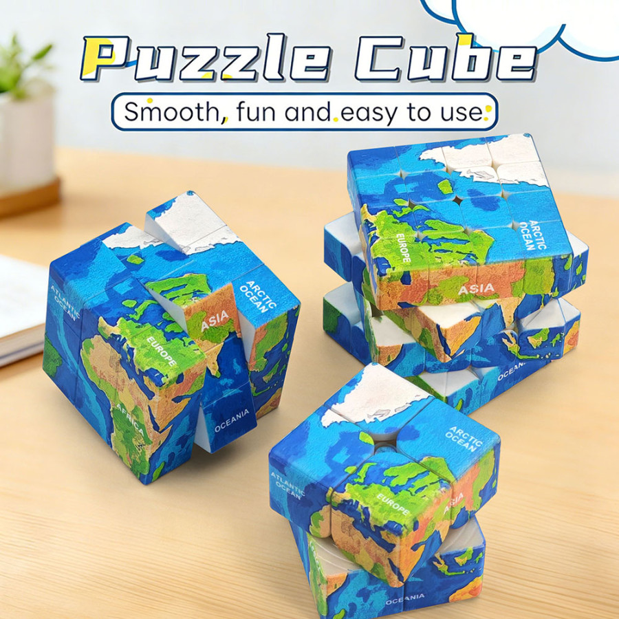 Cubo con mapa del mundo 2x2