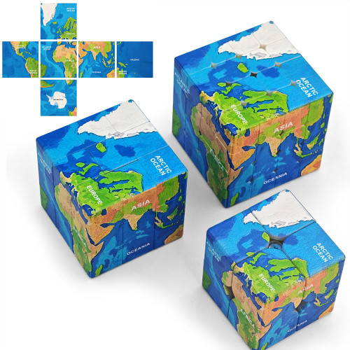 Cubo con mapa del mundo 2x2