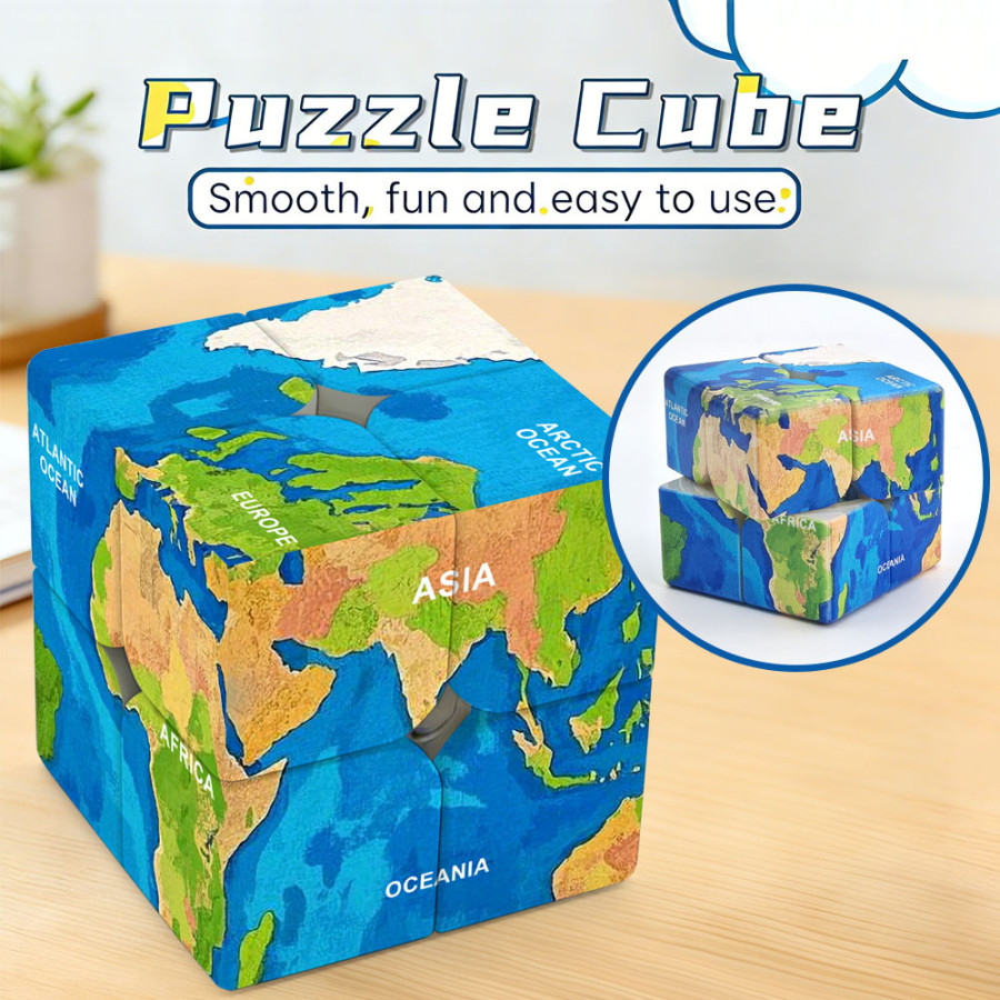 Cubo con mapa del mundo 2x2