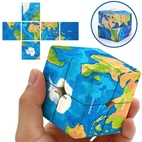 Cubo con mapa del mundo 2x2 2