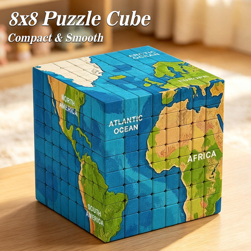 Cube 8x8 carte du monde