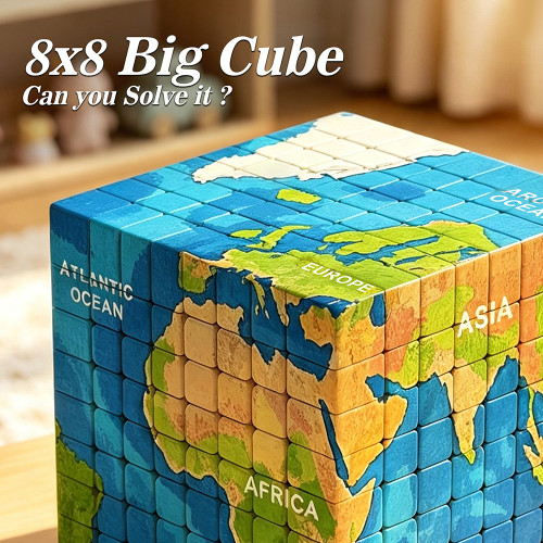 World Map Cube 8x8