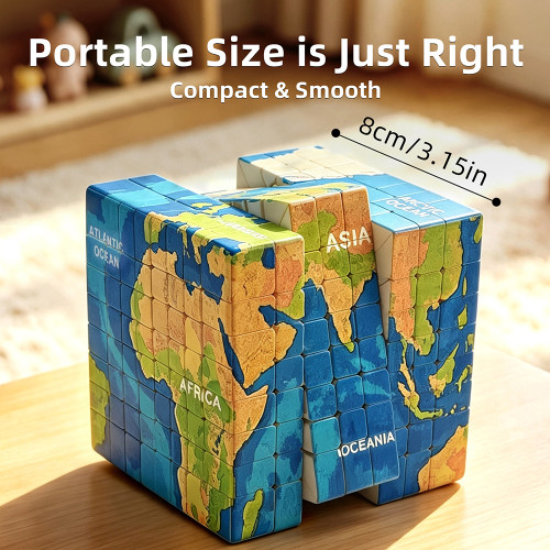 World Map Cube 8x8