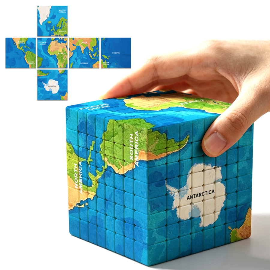Cube 8x8 carte du monde