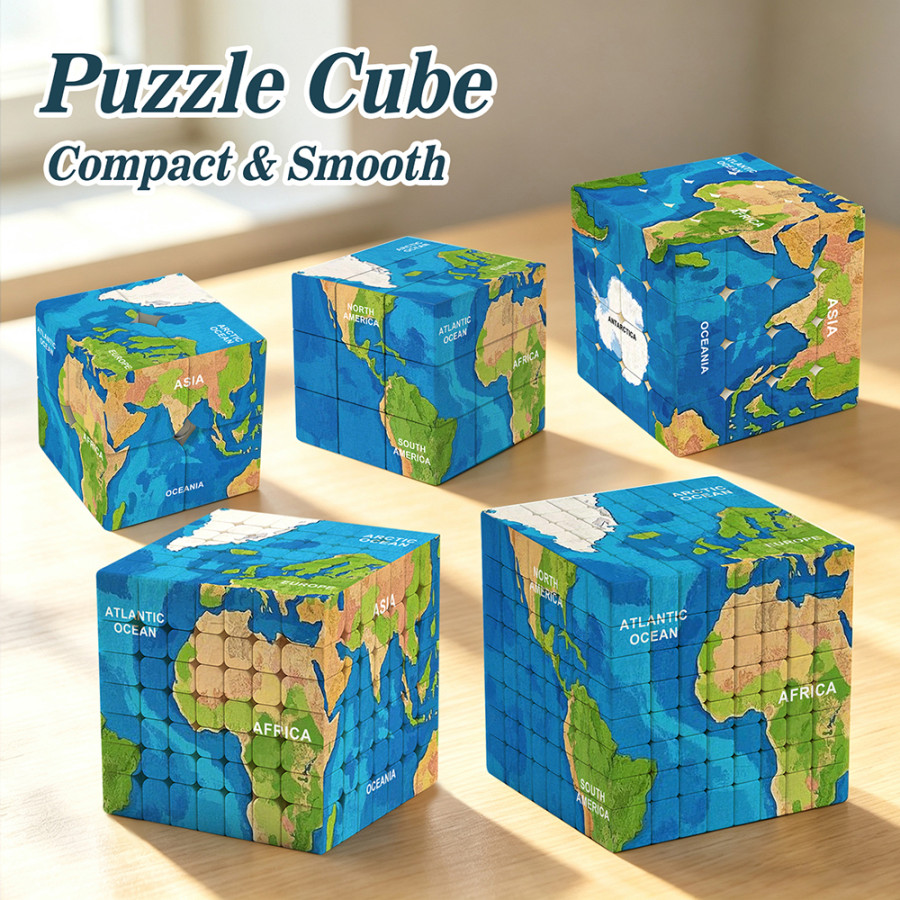 World Map Cube 8x8