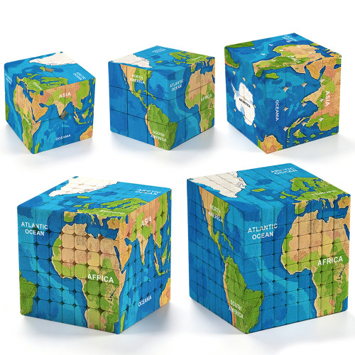 World Map Cube 8x8