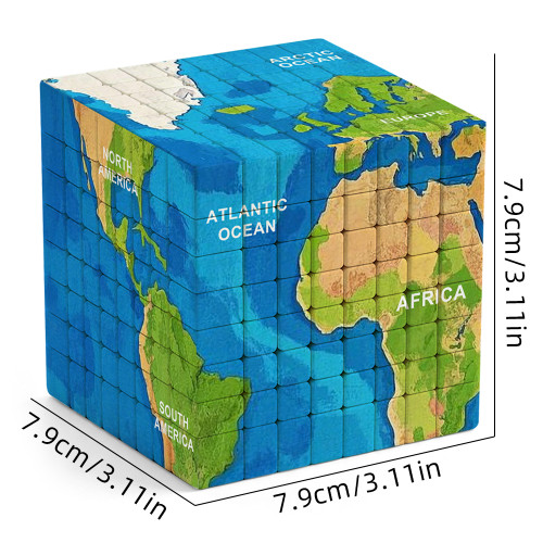 World Map Cube 8x8