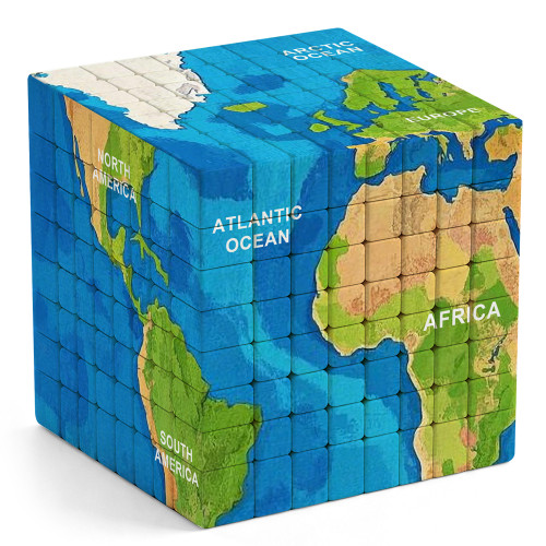 World Map Cube 8x8