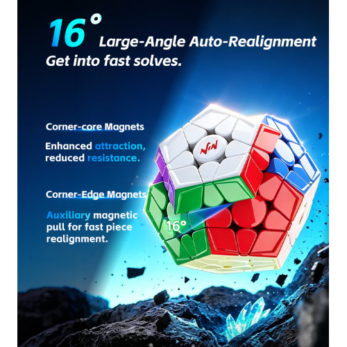 VinCube Azure Megaminx Nova Magnetico, Maglev, Ball Core, UV