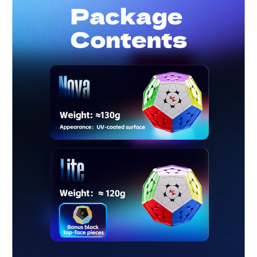 VinCube Azure Megaminx Nova Magnetique, Maglev, Ball Core, UV