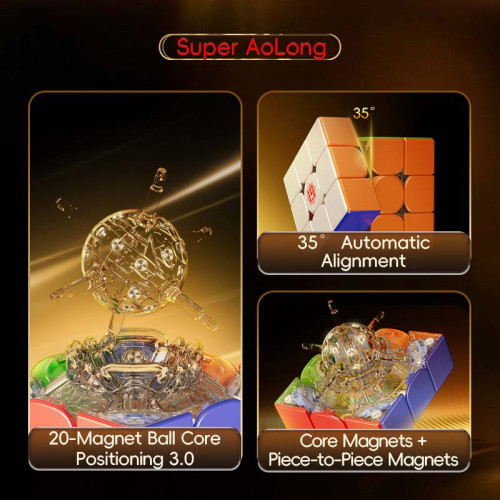 MoYu Super Aolong 3x3 20 aimants Ball-Core MagLev UV 19th Anniversary Edition